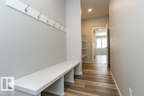 Mudroom with light wood-type flooring and recessed lighting - 3949 Wren Loop, Edmonton, AB - Indoor Photo Showing Other Room
