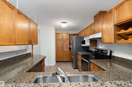 409 10221 111 Street, Edmonton, AB - Indoor Photo Showing Kitchen With Double Sink