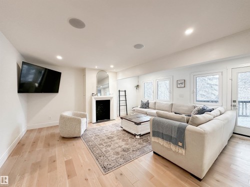 23 Flagstone Crescent, St. Albert, AB - Indoor Photo Showing Living Room With Fireplace
