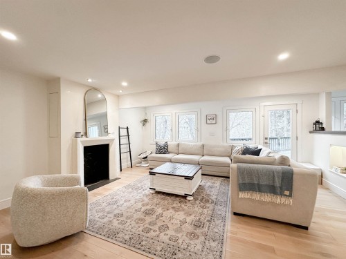 23 Flagstone Crescent, St. Albert, AB - Indoor Photo Showing Living Room With Fireplace
