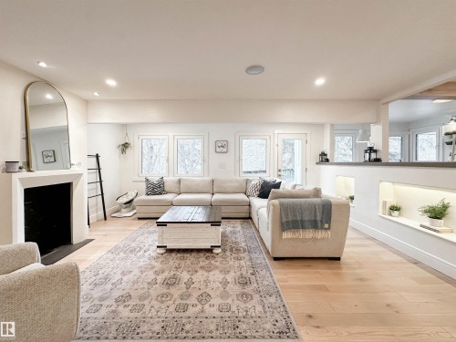 23 Flagstone Crescent, St. Albert, AB - Indoor Photo Showing Living Room With Fireplace