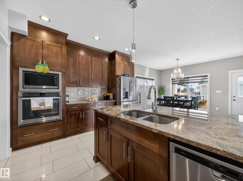 9917 162 Street, Edmonton, AB - Indoor Photo Showing Kitchen With Double Sink With Upgraded Kitchen
