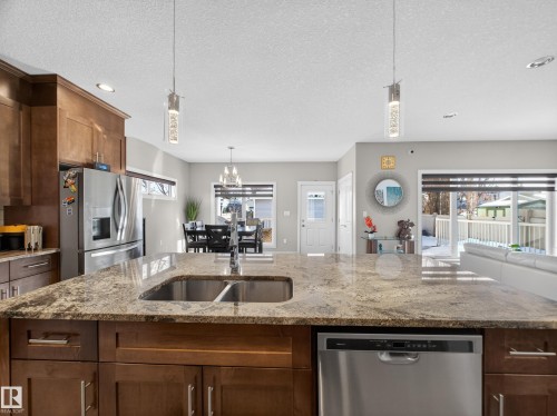 9917 162 Street, Edmonton, AB - Indoor Photo Showing Kitchen With Double Sink With Upgraded Kitchen