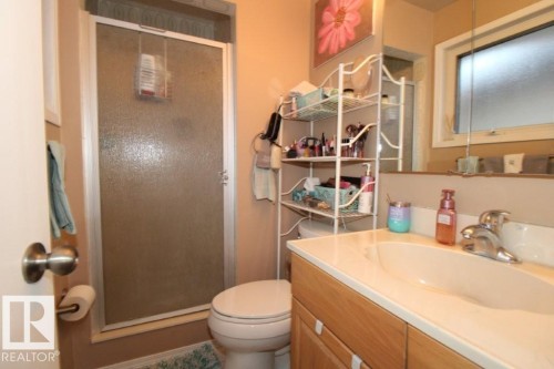 Bathroom with a stall shower and vanity - 2812 35 Street Nw, Edmonton, AB - Indoor Photo Showing Bathroom
