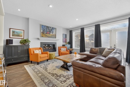 3687 Westcliff Way, Edmonton, AB - Indoor Photo Showing Living Room With Fireplace