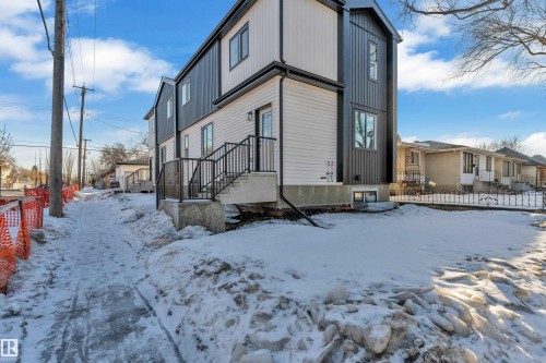 View of snow covered house - 9531/ 9533 115 Ave, Edmonton, AB - Outdoor