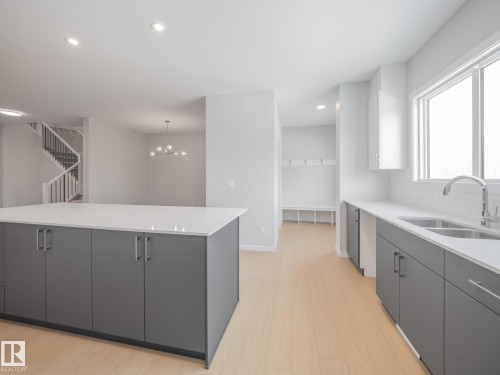 17527 7 Street, Edmonton, AB - Indoor Photo Showing Kitchen With Double Sink