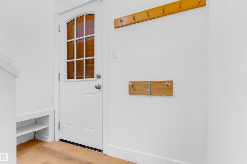 Doorway to outside featuring wood finished floors - 7303 130 Avenue, Edmonton, AB - Indoor Photo Showing Other Room