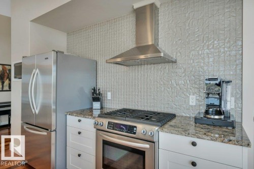 401 30 St Joseph Street, St. Albert, AB - Indoor Photo Showing Kitchen With Stainless Steel Kitchen With Upgraded Kitchen