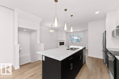 1529 Plum Circle, Edmonton, AB - Indoor Photo Showing Kitchen With Double Sink With Upgraded Kitchen