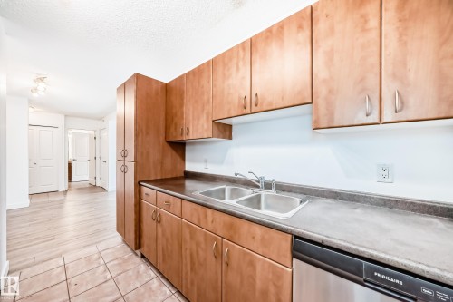 304 10303 105 Street, Edmonton, AB - Indoor Photo Showing Kitchen With Double Sink