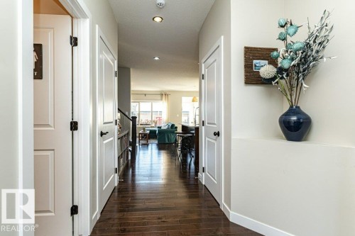 Corridor featuring dark wood-type flooring and recessed lighting - 10535 67 Avenue, Edmonton, AB - Indoor Photo Showing Other Room