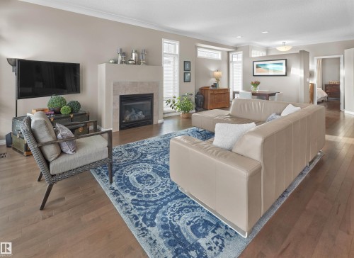 2218 Leger Court, Edmonton, AB - Indoor Photo Showing Living Room With Fireplace