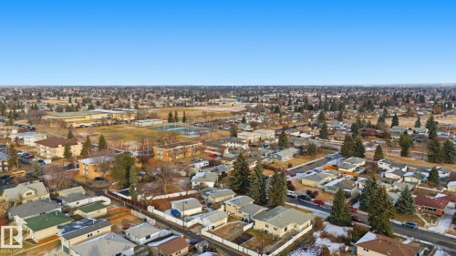 Aerial view of property and surrounding area featuring nearby suburban area - 12916 95A Street, Edmonton, AB - Outdoor With View