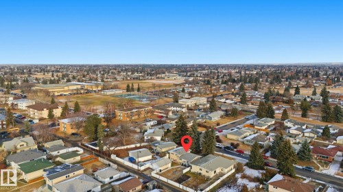 Aerial view of property and surrounding area with nearby suburban area - 12916 95A Street, Edmonton, AB - Outdoor With View