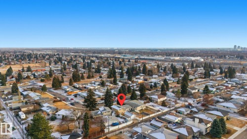 Aerial view of property's location with nearby suburban area - 12916 95A Street, Edmonton, AB - Outdoor With View
