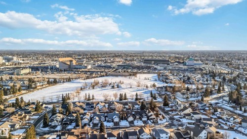 Aerial view of property and surrounding area with nearby urban area - 17619 94 Ave, Edmonton, AB - Outdoor With View
