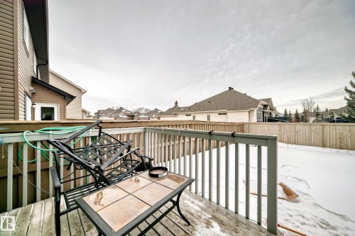 Wooden deck featuring a residential view - 9645 Simpson Place, Edmonton, AB 
