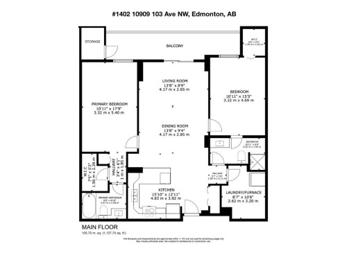 View of room layout - 1402 10909 103 Avenue, Edmonton, AB - Other