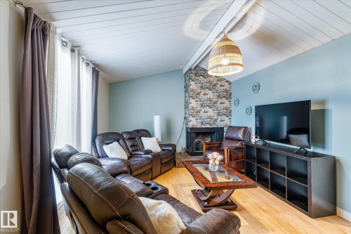 14511 121 Street, Edmonton, AB - Indoor Photo Showing Living Room With Fireplace