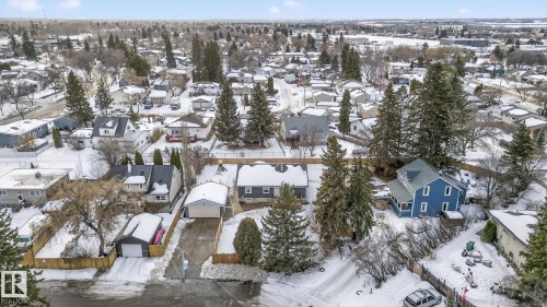 Snowy aerial view featuring a residential view - 5 Langley Drive, Fort Saskatchewan, AB - Outdoor With View