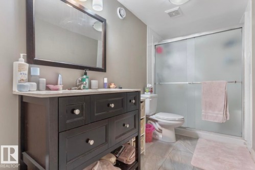 Full bathroom with vanity and a stall shower - 21703 86 Avenue, Edmonton, AB - Indoor Photo Showing Bathroom