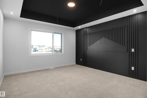 Empty room featuring light colored carpet, a raised ceiling, and recessed lighting - 6228 29 Avenue, Edmonton, AB - Indoor Photo Showing Other Room