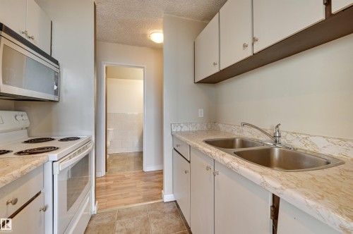 1304 13910 Stony Plain Road, Edmonton, AB - Indoor Photo Showing Kitchen With Double Sink