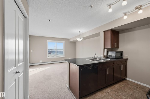 208 5810 Mullen Place, Edmonton, AB - Indoor Photo Showing Kitchen With Double Sink