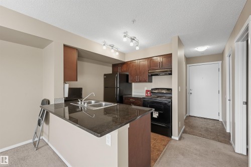 208 5810 Mullen Place, Edmonton, AB - Indoor Photo Showing Kitchen With Double Sink