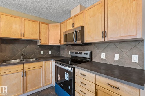 408 2098 Blackmud Creek Drive, Edmonton, AB - Indoor Photo Showing Kitchen With Double Sink