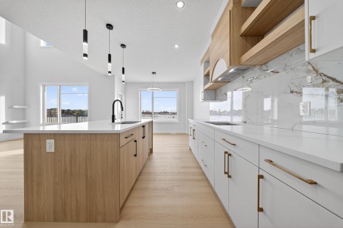 459 Crystal Creek Link, Leduc, AB - Indoor Photo Showing Kitchen With Upgraded Kitchen