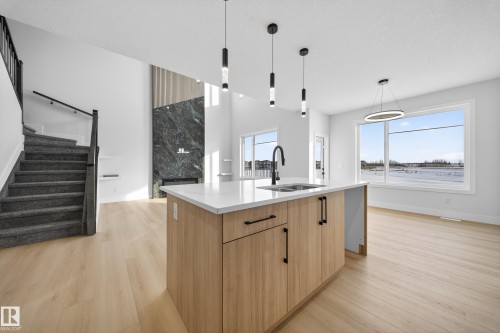 459 Crystal Creek Link, Leduc, AB - Indoor Photo Showing Kitchen With Double Sink