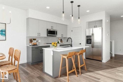 19107 20 Avenue, Edmonton, AB - Indoor Photo Showing Kitchen With Upgraded Kitchen