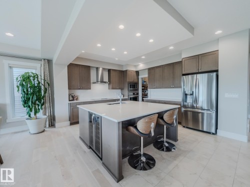 9756 222 Street, Edmonton, AB - Indoor Photo Showing Kitchen With Stainless Steel Kitchen With Upgraded Kitchen