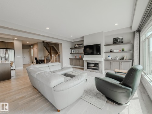 9756 222 Street, Edmonton, AB - Indoor Photo Showing Living Room With Fireplace