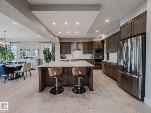 9756 222 Street, Edmonton, AB - Indoor Photo Showing Kitchen With Stainless Steel Kitchen With Upgraded Kitchen