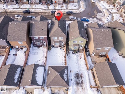 Snowy aerial view with a residential view - 3221 Cherry Cres Sw, Edmonton, AB - Outdoor
