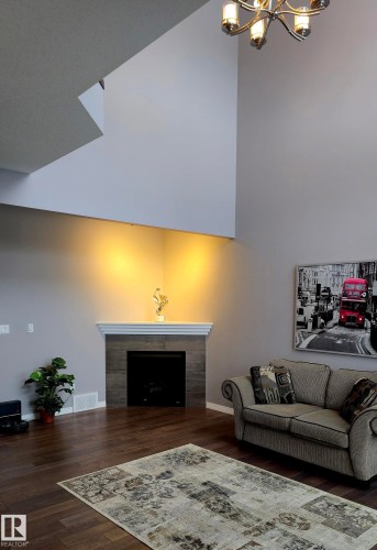 1325 Adamson Drive, Edmonton, AB - Indoor Photo Showing Living Room With Fireplace