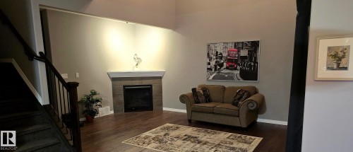 1325 Adamson Drive, Edmonton, AB - Indoor Photo Showing Living Room With Fireplace