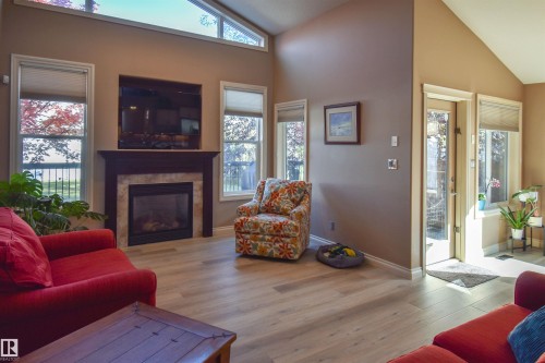 62 Linkside Boulevard, Spruce Grove, AB - Indoor Photo Showing Living Room With Fireplace