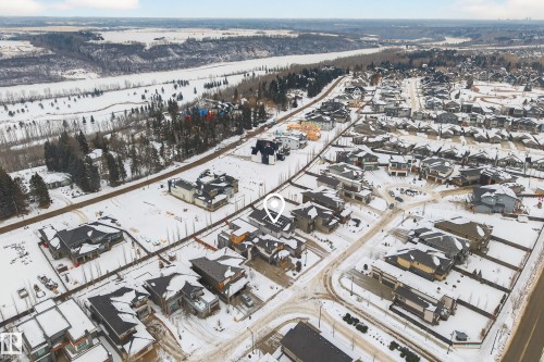 Snowy aerial view with a residential view - 1132 Wahl Place, Edmonton, AB - Other