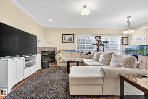 58 7293 South Terwillegar Drive, Edmonton, AB - Indoor Photo Showing Living Room With Fireplace