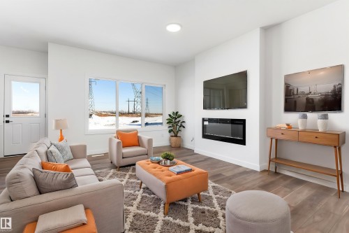 19312 29 Avenue, Edmonton, AB - Indoor Photo Showing Living Room With Fireplace