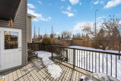 Wooden deck featuring a fenced backyard - 11715 167A Avenue, Edmonton, AB - Outdoor With Exterior