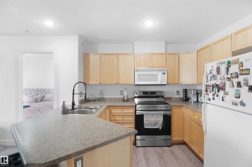 403 15211 139 Street, Edmonton, AB - Indoor Photo Showing Kitchen With Double Sink