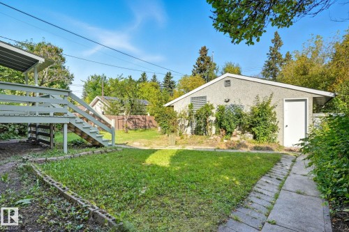 View of yard with stairs - 11222 71 Avenue, Edmonton, AB - Outdoor
