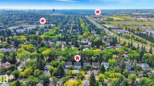 Aerial view of a tree filled landscape - 11222 71 Avenue, Edmonton, AB - Outdoor With View