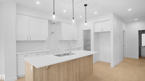 4715 Kinney Road, Edmonton, AB - Indoor Photo Showing Kitchen With Double Sink With Upgraded Kitchen