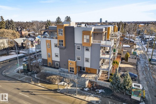 View of building exterior featuring a residential view - 104 8515 99 Street, Edmonton, AB - Outdoor